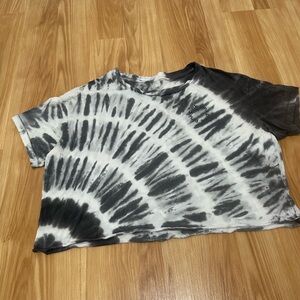 VICTORIA SECRET PINK Black and White Tie-Dye T-Shirt